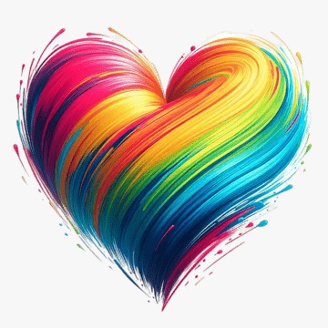 Rainbow heart representing LGBTQ inclusivity